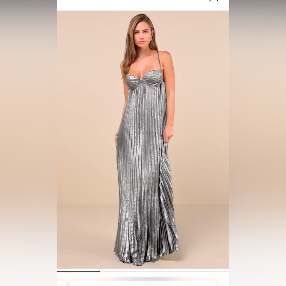 Lulus silver metallic dress